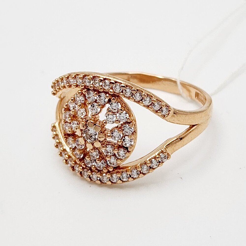 Evil Eye Russian 14k Solid Yellow Gold Cz Cubic Zirconia Ring 3.85gr 9.25